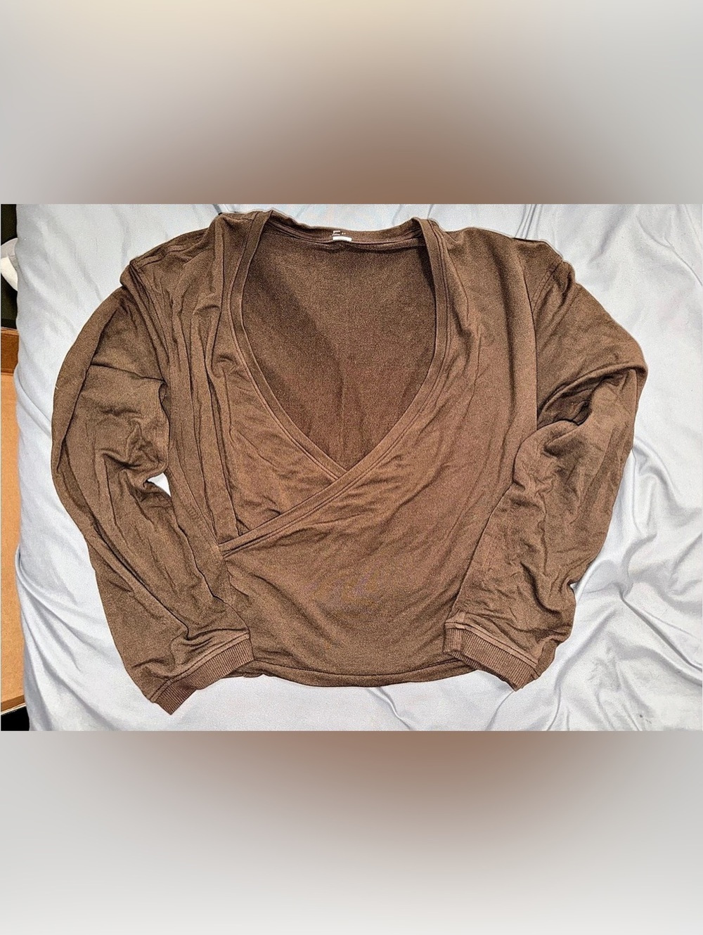 lululemon BeCalm Wrap-Front Long-Sleeve Shirt Brown Wrap Long Sleeve Top